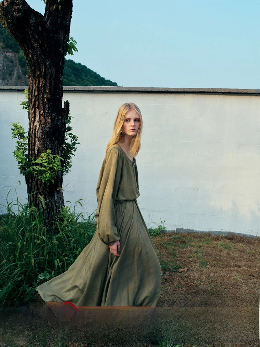 

CHICJANE Original Silken Long Velvet Cotton Loose Fit Godd irt Pleated f Skirt Cleanfit Sle Women's Premium irt