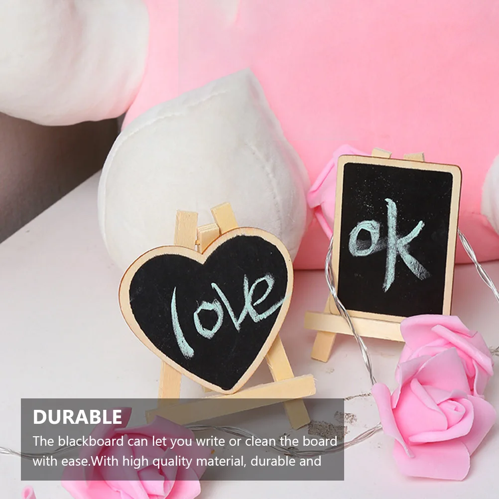 

2pcs Wooden Blackboard Crafts Signage Baby Kid Tablet Chalkboard Display H Advertising Board Lampst