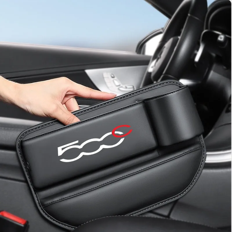 

Car Seat Sewn Gap Crevice Slot Storage Box With Cup holder For FIAT 500C Auto Accessories