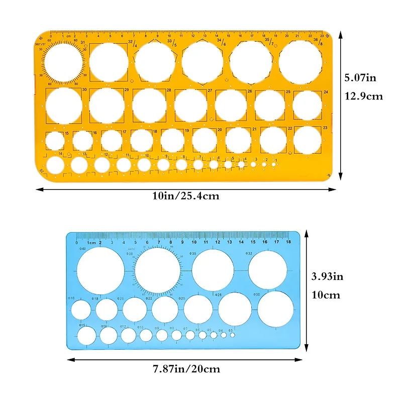 Circle Stencil with 22/36 Circles Stencil Template Circle Stencils for Painting Circle Ruler for Drawing Aids Quilling Stencil