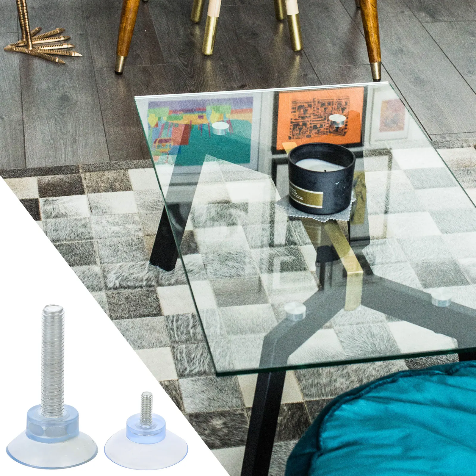 

32pcs Adjustable Furniture Levelers PVC Iron Galvanized Screw Suction Cup Foot Pad Vacuum Sofa Leg Pads Easy Install Anti