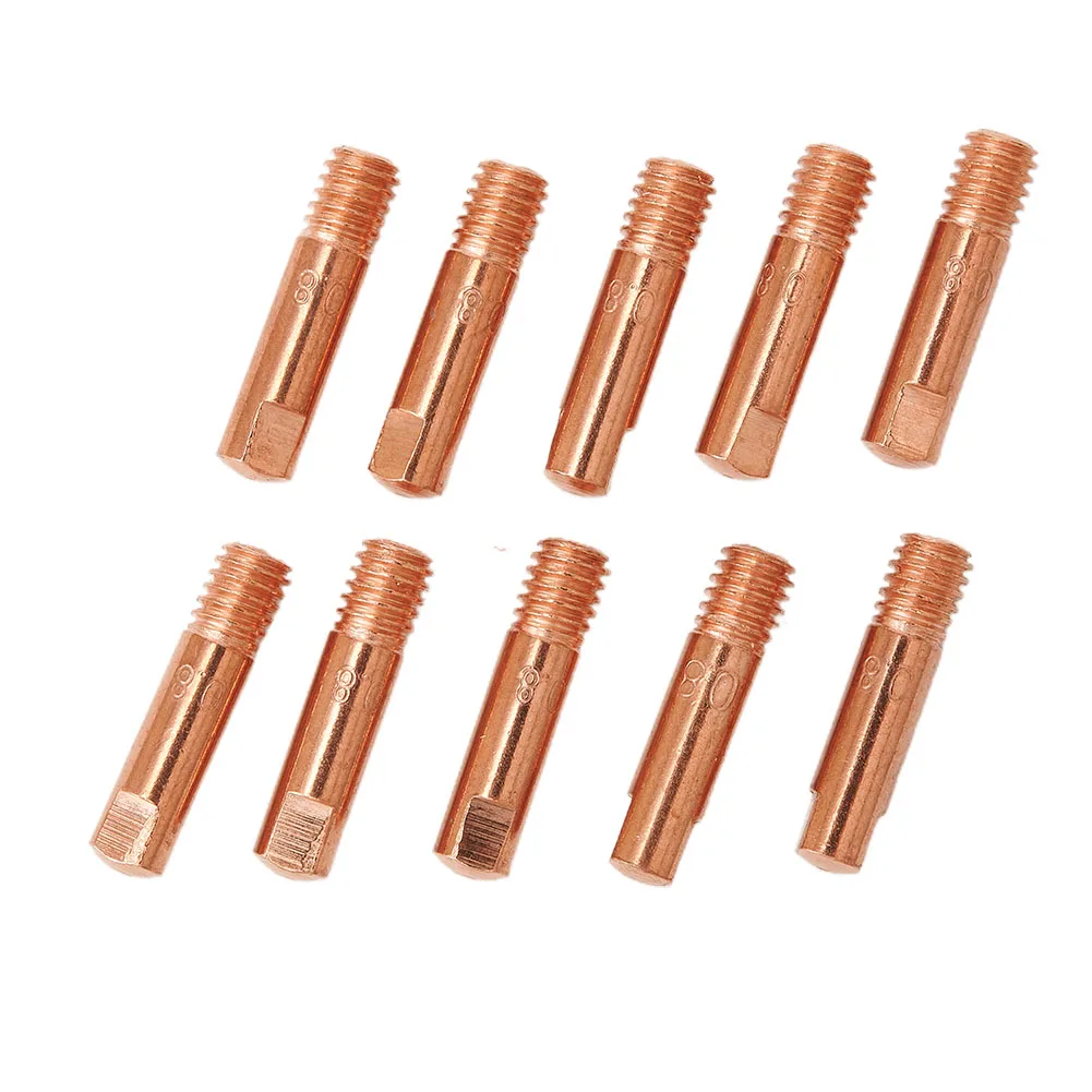 12pcs 0.8mm MIG Torch Tips with Shroud Nozzles for MB15 Torch Designed for Rilon Riland Jasic Mitech Chiry UNT Krpton Use