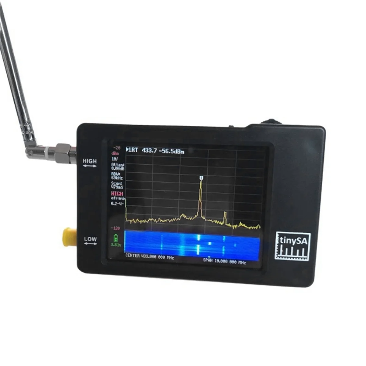 Hand Tiny Spectrum Analyzer 2.8 Inch Display 100kHz to 960MHz with ESD Proteced Version Spectrum Analyzers