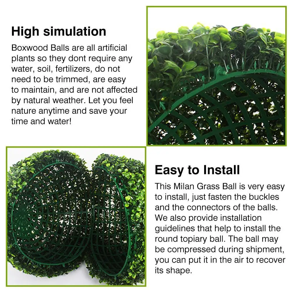 Artificial Plant Topiary Ball Decorative Balls For Garden Party Wedding Home Decor Garden Decoration Outdoor Artificial Boxwood