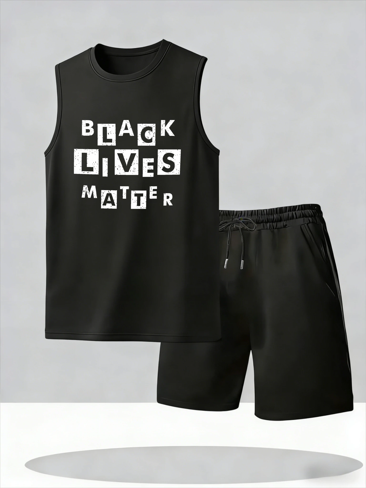 

Men's Tank Top Sets 2026 Summer Thin Quick Dry beach Breathable 2 piece set sports oversize crewneck seaside sports suits