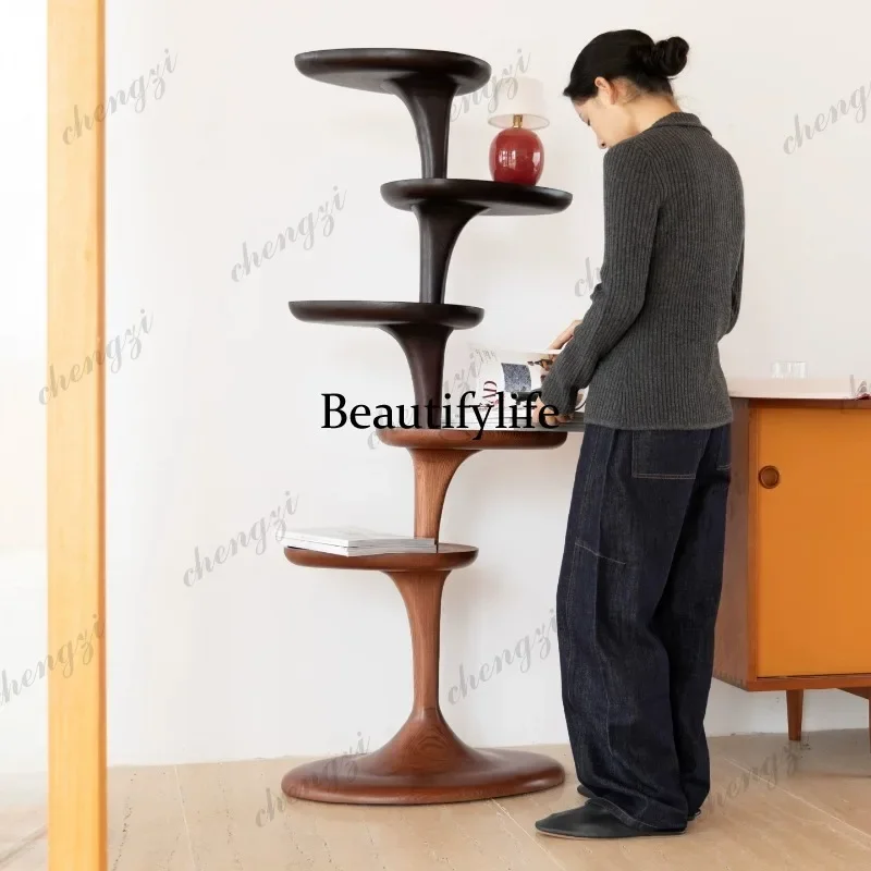 D136 Modern simple ash wood solid wood shelves, study shelves, living room multi-purpose display shelves