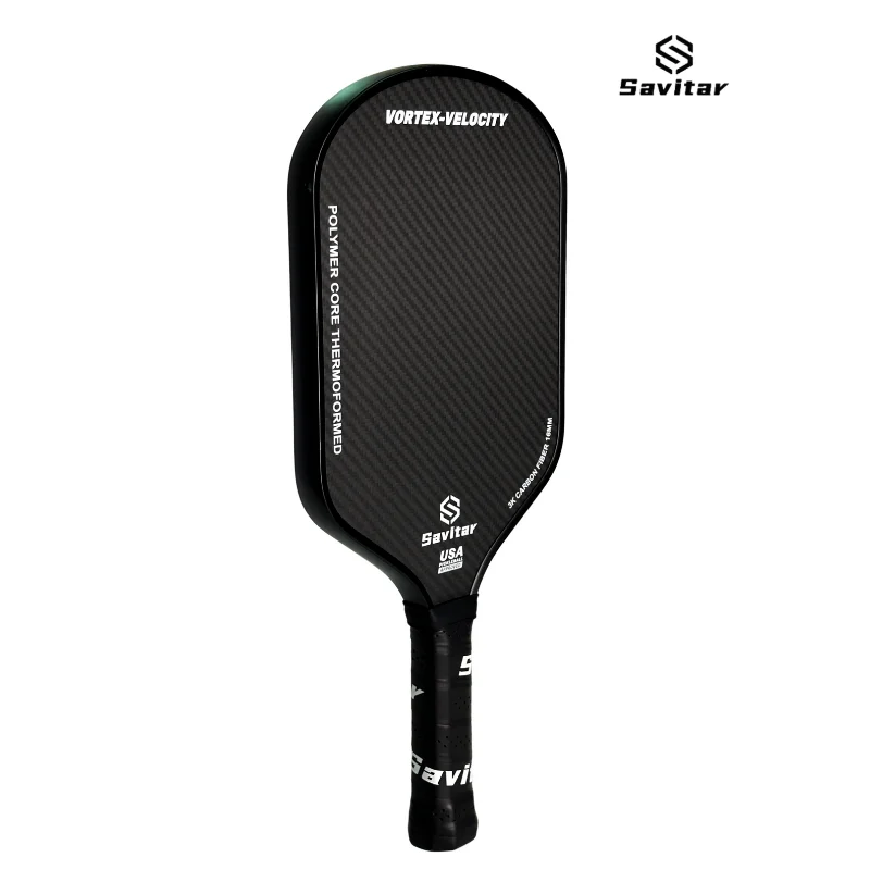 SAVITAR Uni-body Thermoformed 3K Carbon Fiber Pickleball Paddle  Friction Surface 16MM Polymer Core Enhanced Power&Spin&Control