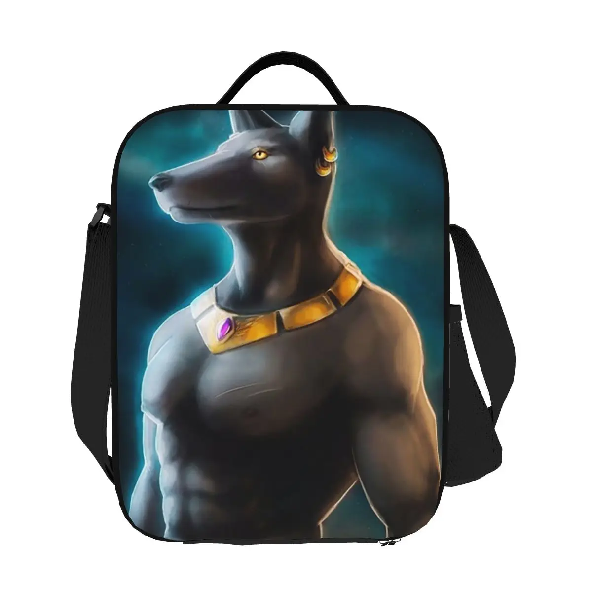 

Египетский Бог Анубис, художественные изолированные сумки для обеда, термосумка, ланч-боксы, холодильник, термосумка для обеда для женщин, детей, офиса