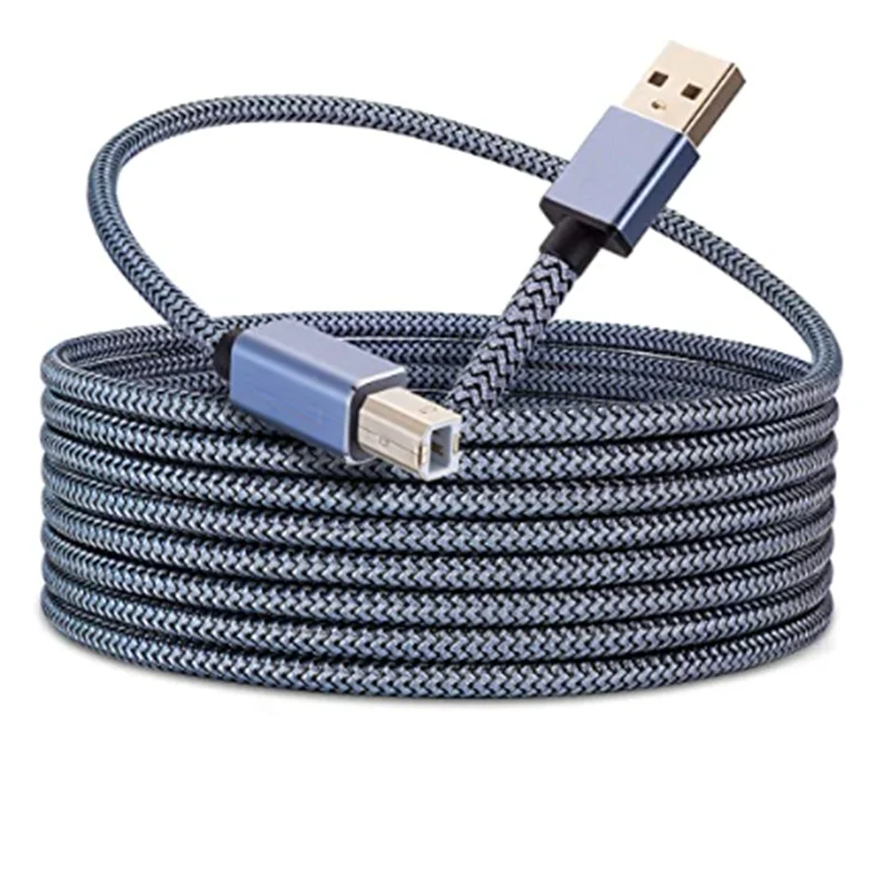 1/2/3/5/6/10m USB Printer Cord 2.0 Type A Male to B Male Cable Scanner Cord High Speed Compatible with HP,Canon,Dell,Epson,More