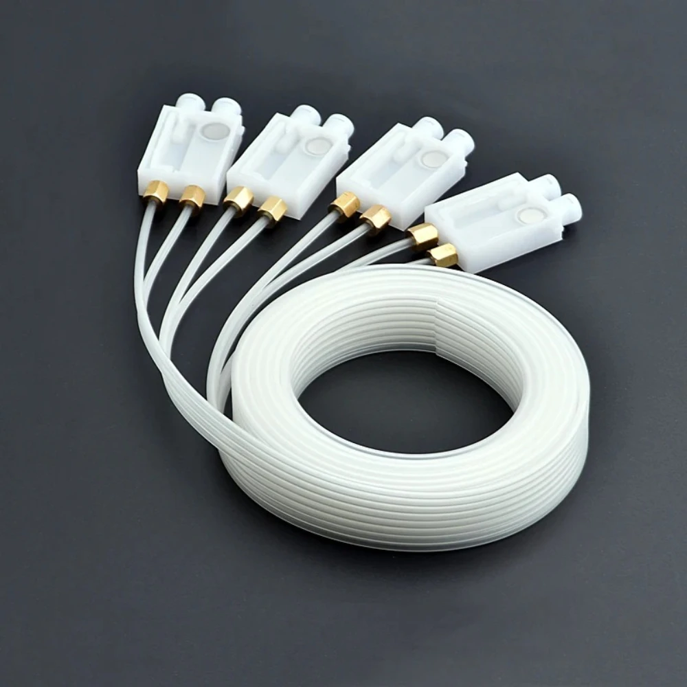 2M 8 Colors Ink Tube Hose With Small Damper Screw Nuts Ring For DX7 Printhead Inkjet Printer Pipe Line Parts