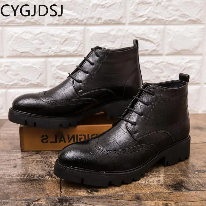 Casual Shoes for Men Ankle Boots for Men Leather Shoes for Men Werkschoenen Black Boots Casuales Werkschoenen Zapatillas Hombre