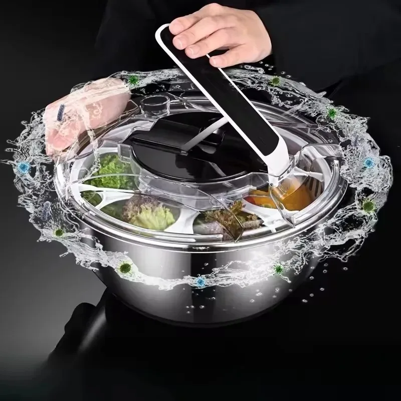 

Kitchen Accessories Household Metal Vegetable Salad Fruit Spinner Stainless Steel Salad Spinner