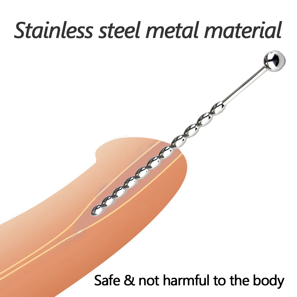 15 سنتيمتر/5.91 بوصة مجرى البول التوصيل لعبة استثارة القضيب موسع الأصوات القسطرة تمتد 11 كرات الفولاذ المقاوم للصدأ