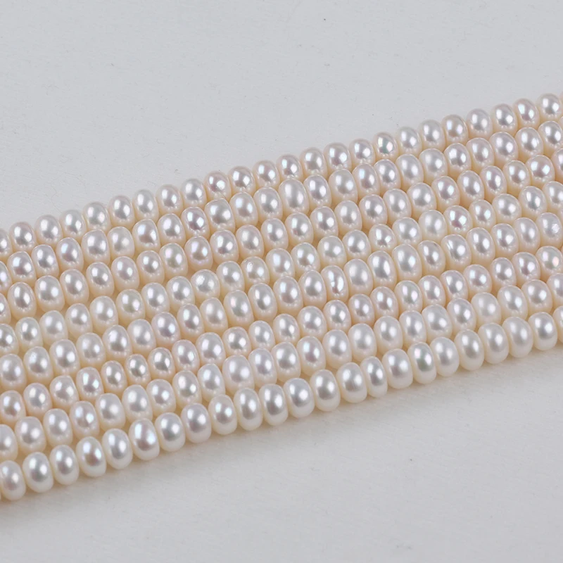 

8-9mm AAA White Natural Loose Beads Real Freshwater Button Pearl Strand for jewelry making