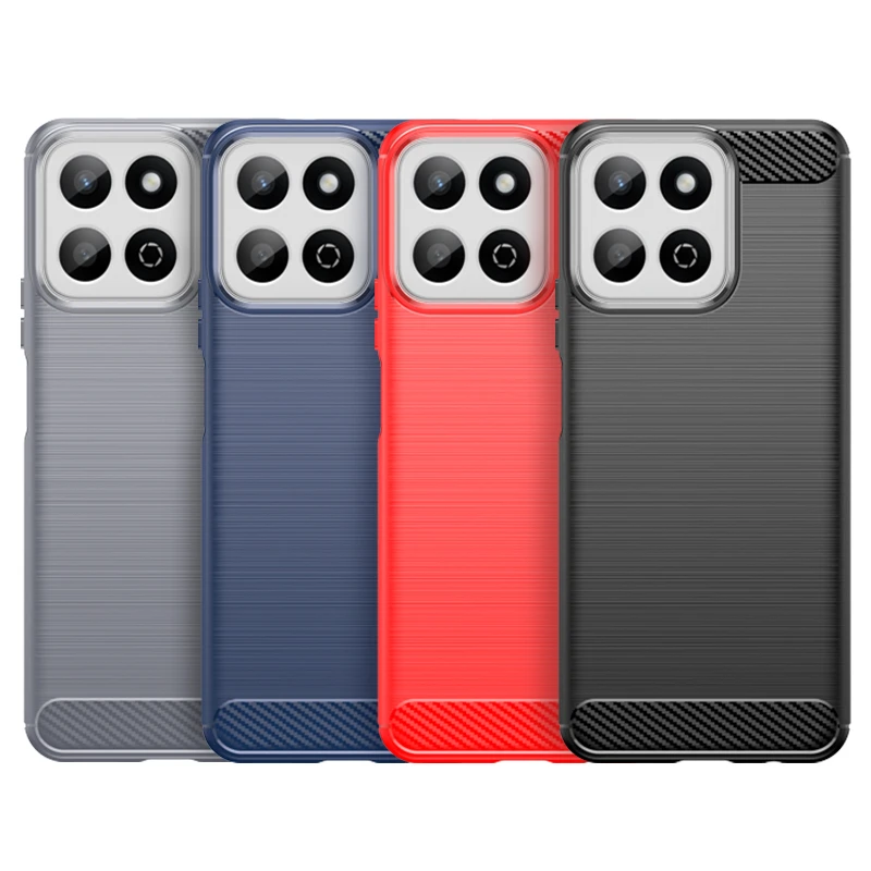 For Huawei Honor X7C Case Cover Honor X7C Capas Shockproof Armor Phone Back Coque Bumper Soft TPU Carbon Fiber Cover Honor X7C