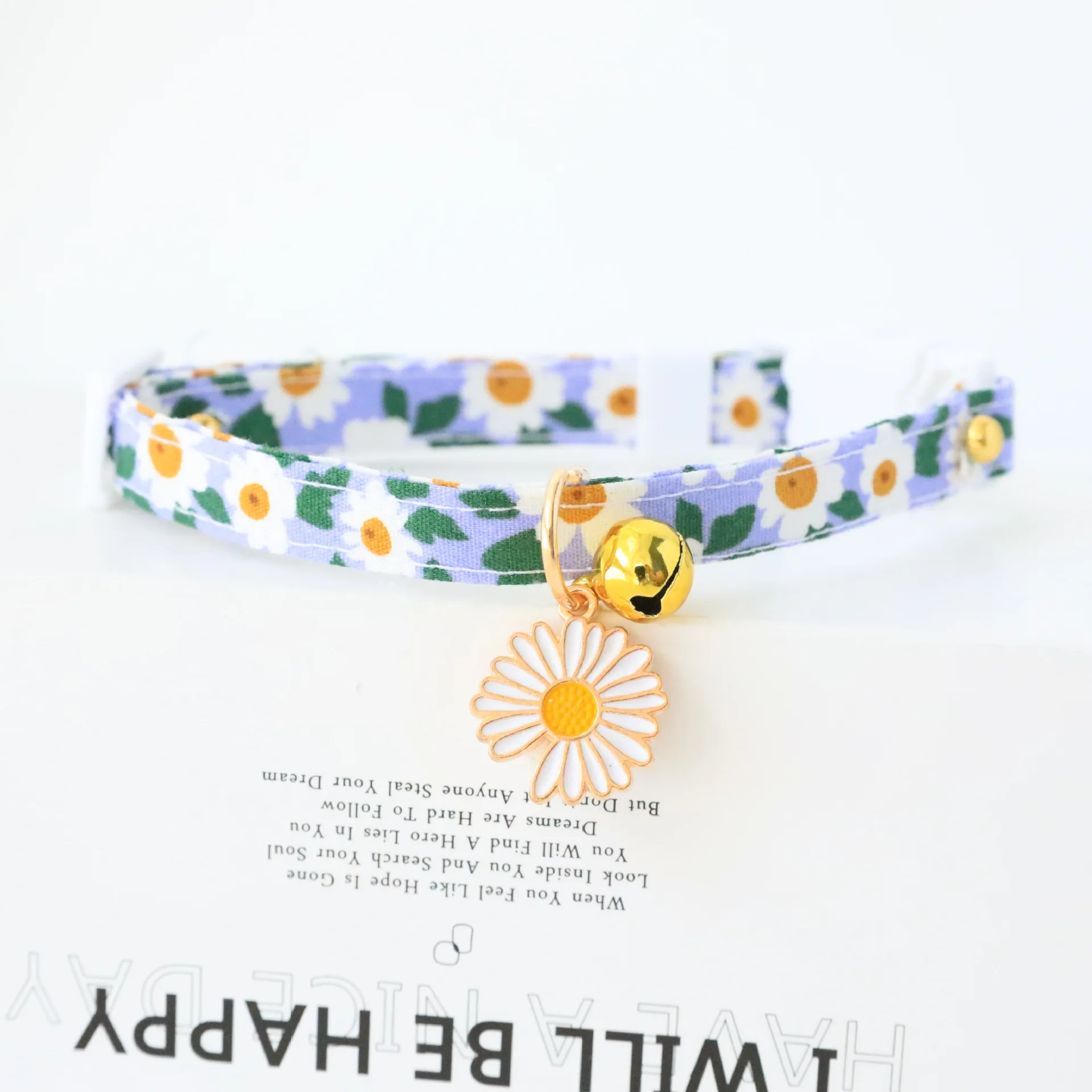 1PCS Adjustable Beauty Cat Pet Collar with Bell Dog Necklace Cute Kitten Puppy Flower Pendant Cat Accessories Supplier