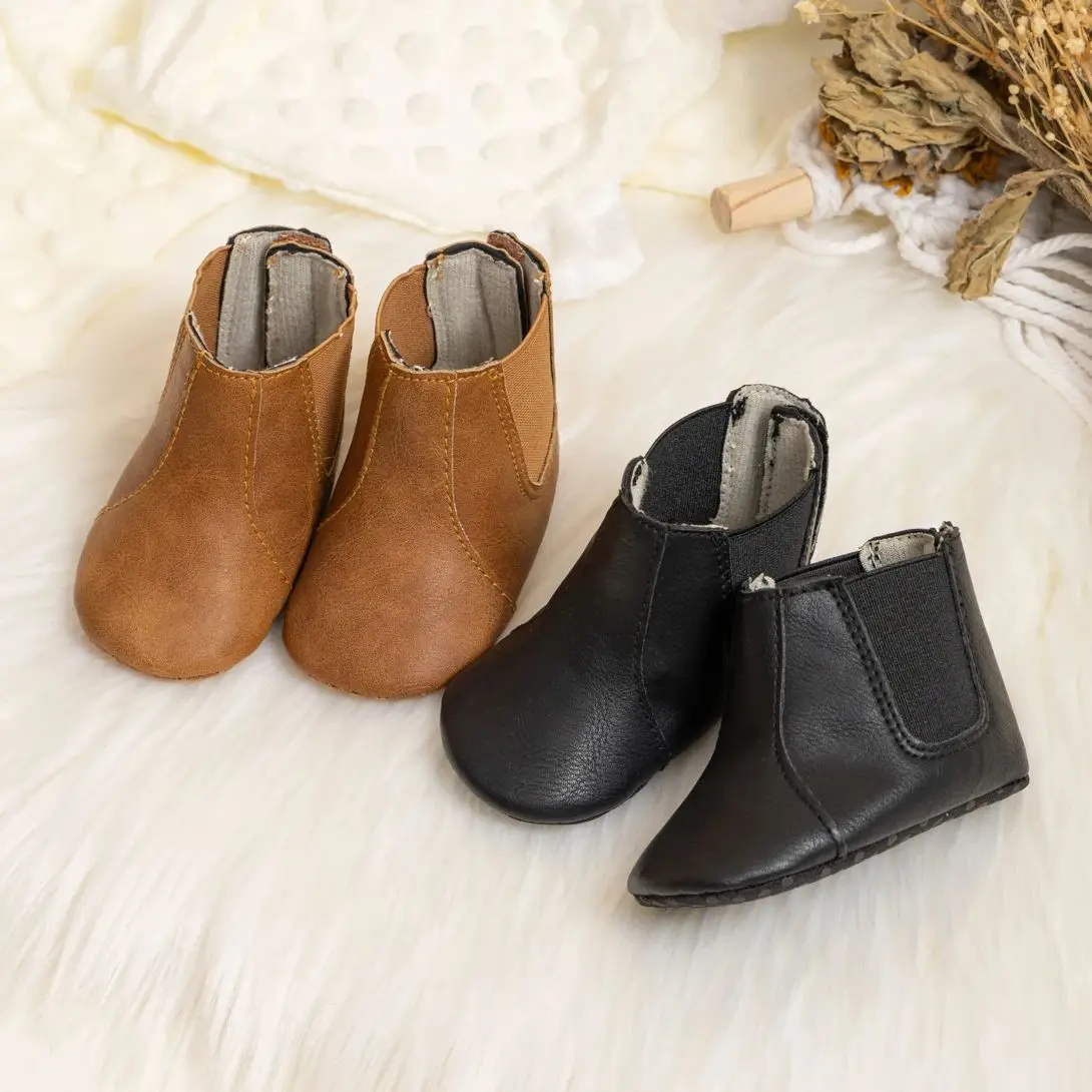 

KIDSUN Infant Unisex Warm Fur Lining Soft Boots Baby Winter Ankle Non-Slip Sole Toddler Winter Snow Flat Lazy Crib Shoes