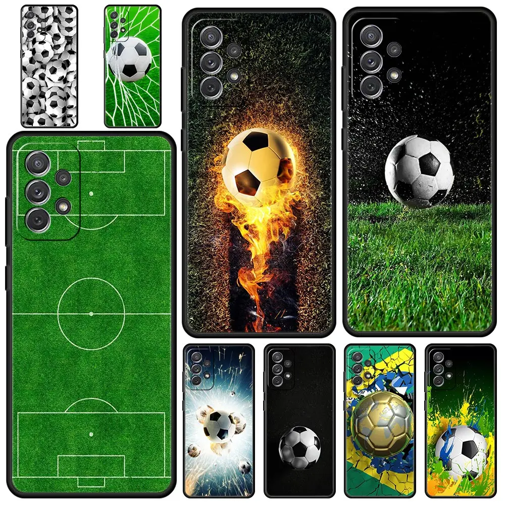 Soccer ball Football Field Phone Case for Samsung Galaxy A13 A51 A71 A21S A12 A11 A31 A41 A23 A53 A73 A52 A32 5G A03S A01 Cover