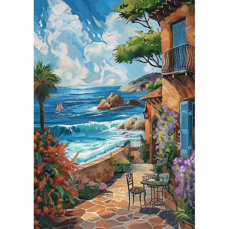 GATYZTORY Acrylic Paint By Numbers Frameless Coloring Picture For Beginner Number Drawing Canvas Diy Set Gift Scenery Painting D