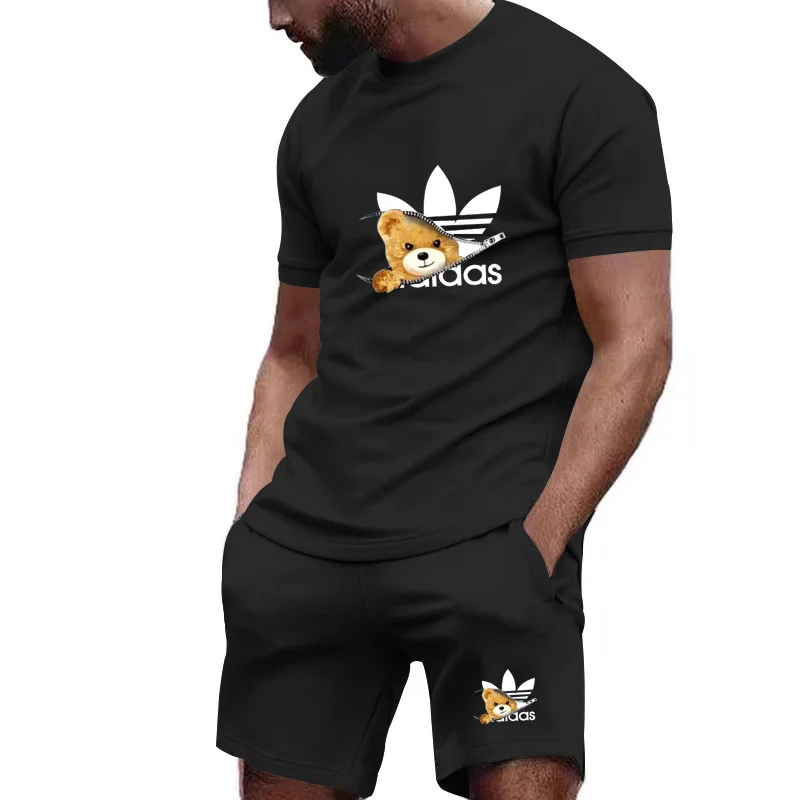 

Summer men's and teenage clothing. Available in various colors. Breathable short-sleeved pants set.