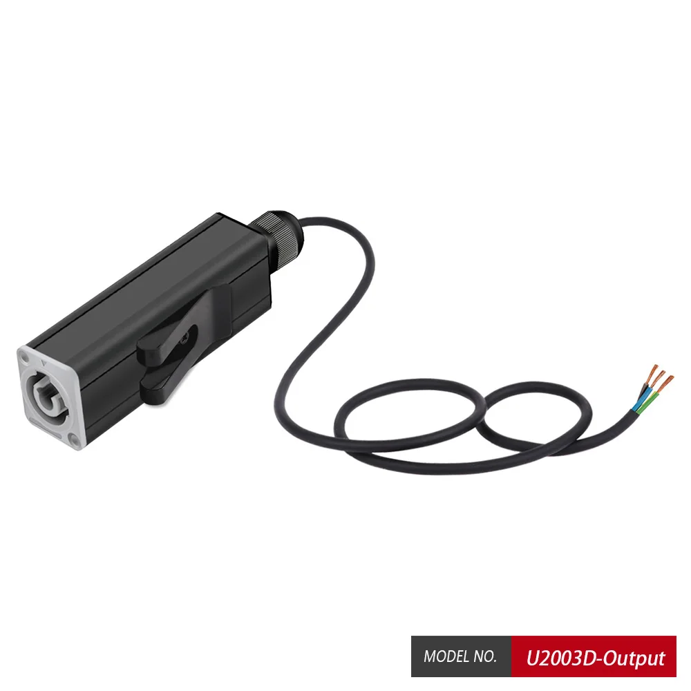 INput/Output 3 Core Powercon Cable Gland Electronic Engineering Box Powercon Couplers Extender Connector Housing Case with Clip