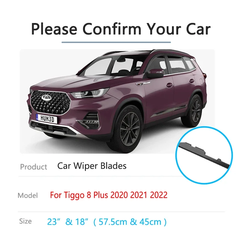 For Chery Chirey Skytour Fownix Tiggo 8 Plus Pro Max 2020 2021 2022 Wiper Blades Silicone Front Window 23