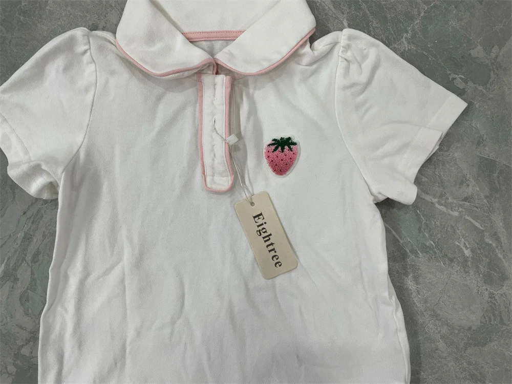 تيشيرتات Eightree بيضاء بأكمام قصيرة للفتيات والأطفال