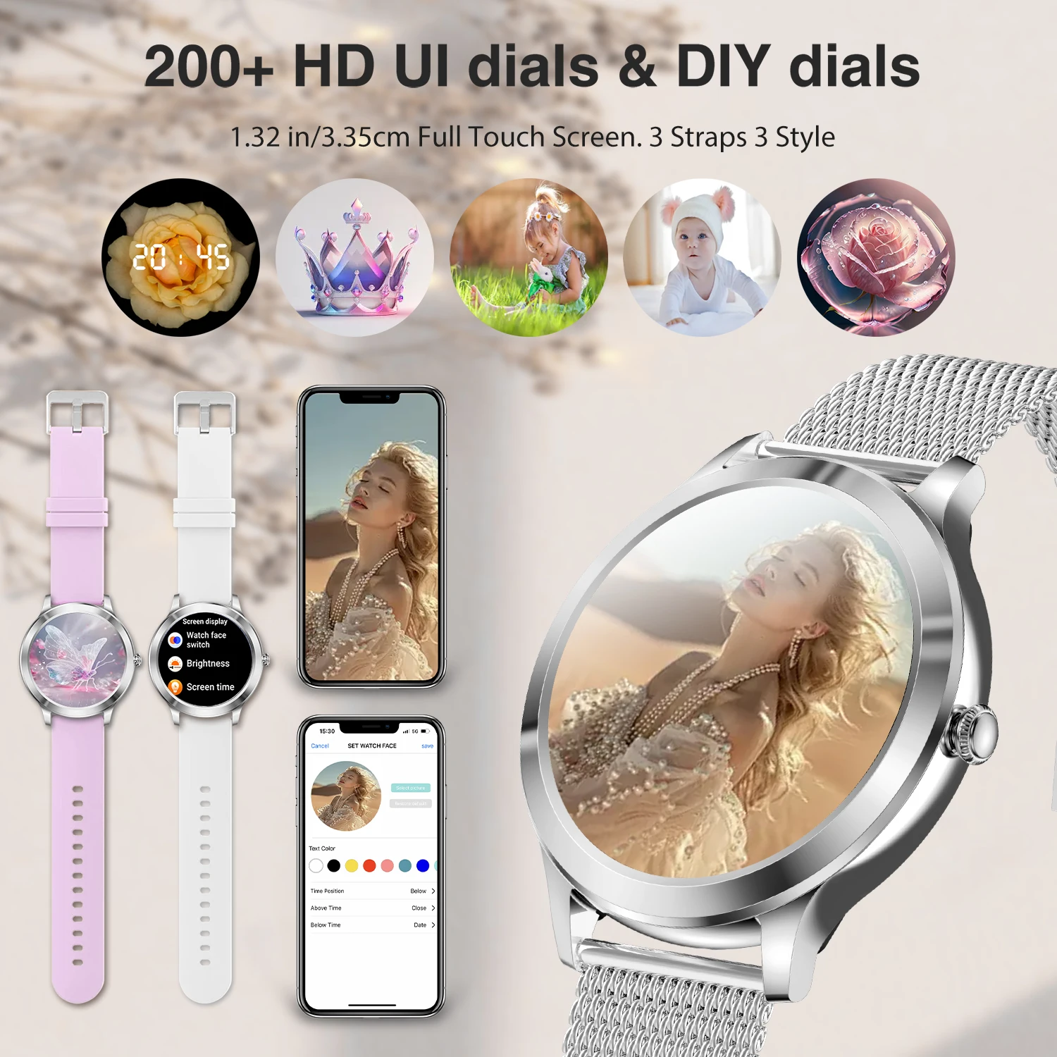 Touchscreen Smartwatch With Extra-Long Battery, Wireless Call/Message Alerts, Fitness Tracking, Smart Watch For Android & Iphone