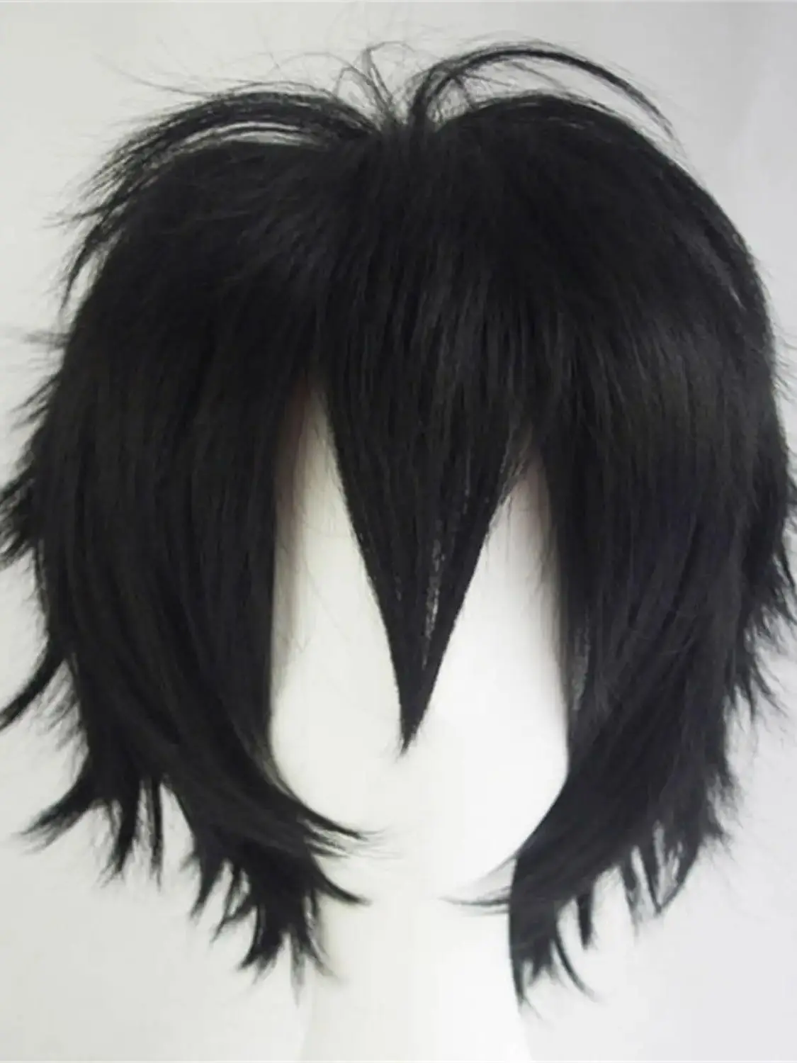 Wielokolorowa, warstwowa, krótka, kolczasta peruka syntetyczna unisex, inspirowana postaciami anime, idealna na Halloween, imprezy, konwenty, gry, cosplay i do codziennego użytku. — 2