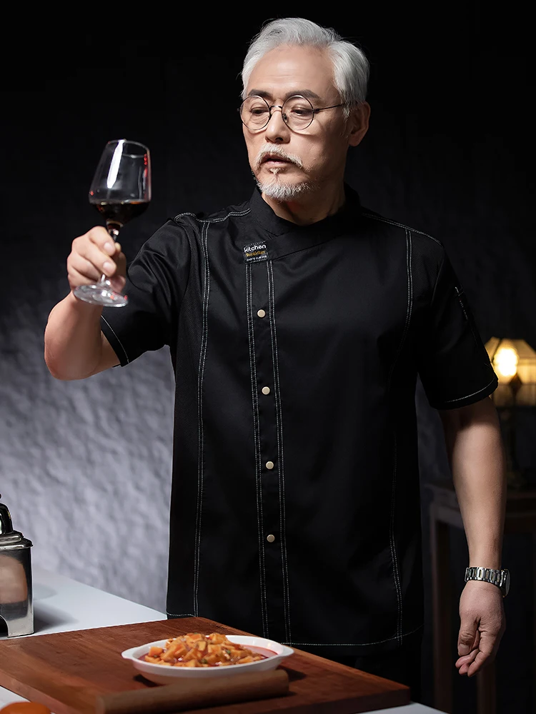 음식 서비스 베이커 작업복 레스토랑 주방 작업 셔츠 남성과 여성 여름 요리사 자켓 케이터링 요리 요리사 복장