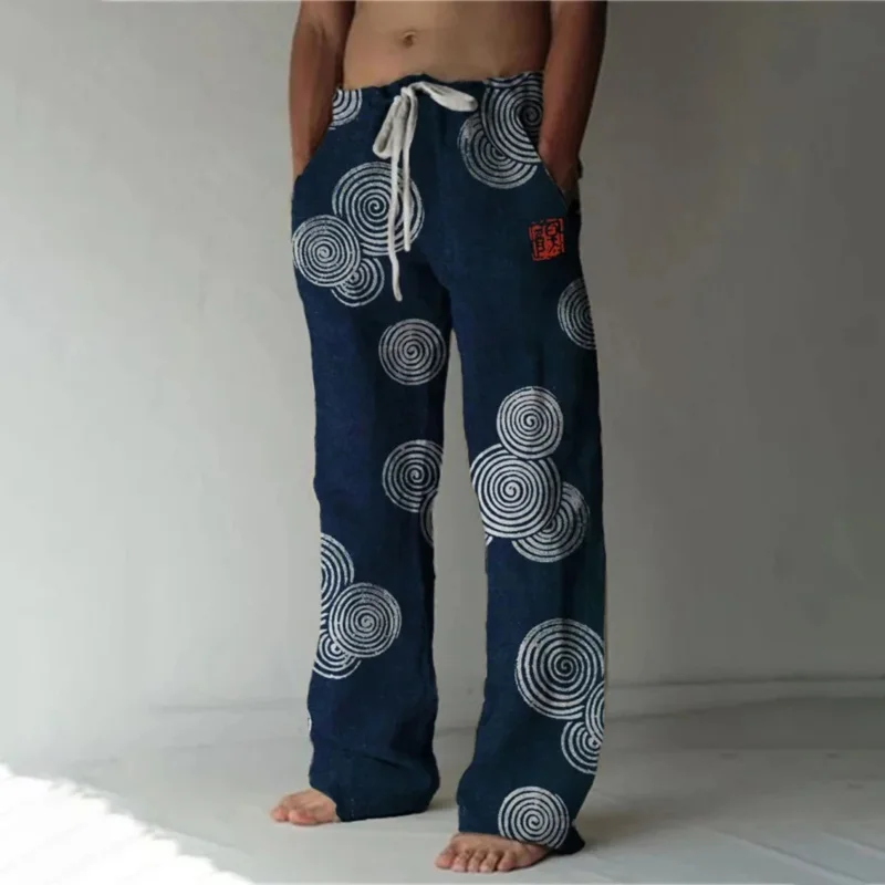 2025 Latest Men's Skull 3D Printed Versatile Fashion Men's Loose Casual Pants Pocket Drawstring Sports Pants