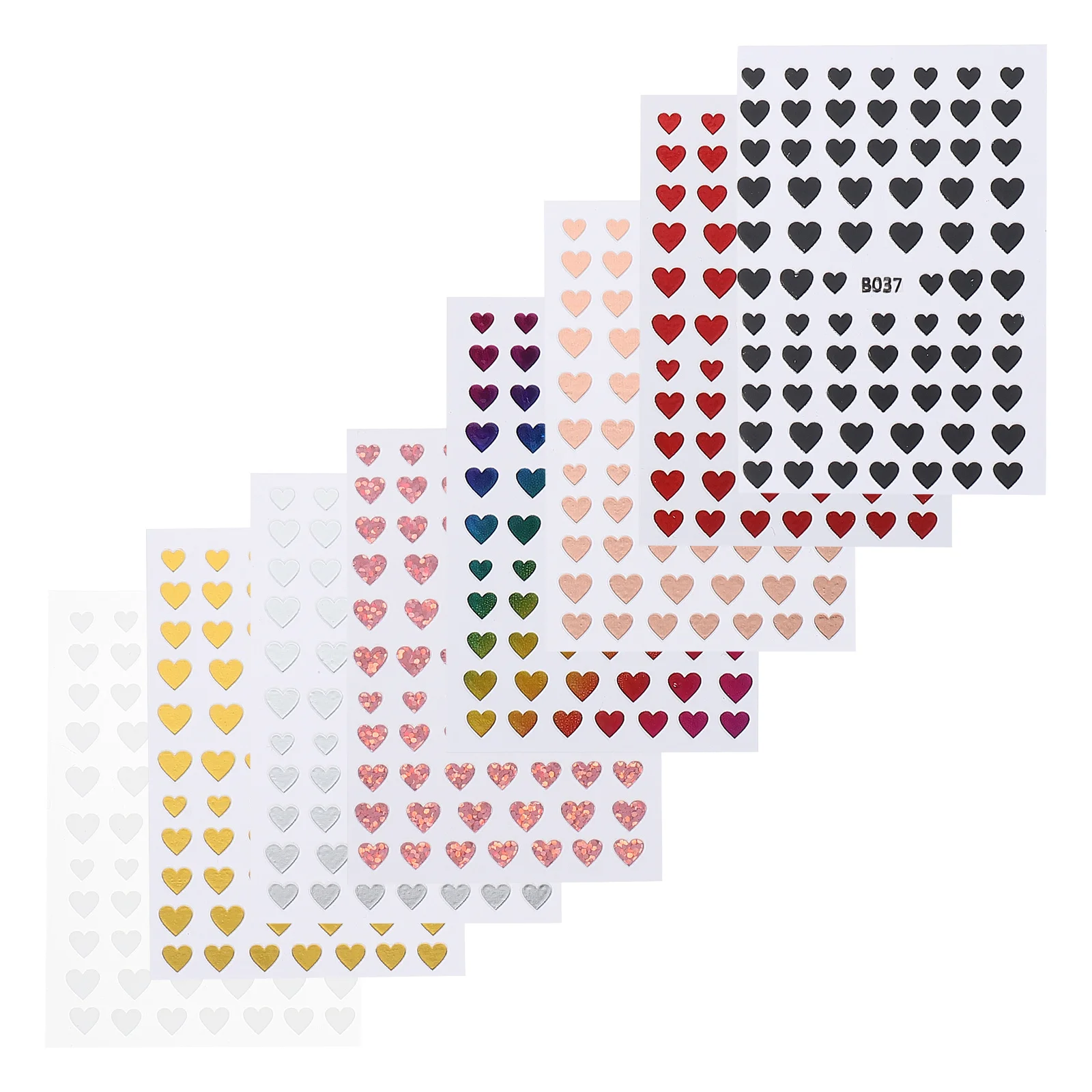 8pcs 하트 모양 스티커 8장 로맨틱 매니큐어 DIY 장식 액세서리 하트 네일 데칼 네일 스티커 장식품