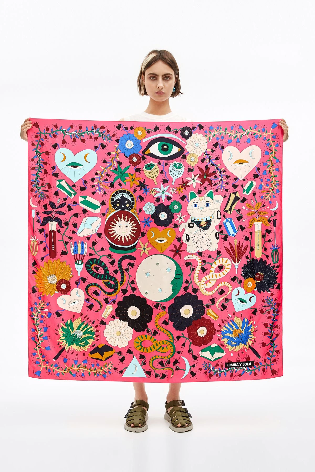 豪華な大判シルクスカーフ-la20x20シリーズ-手作り-多用途ファッションアクセサリー-オールシーズン対応-ユニセックス-ポリエステル繊維