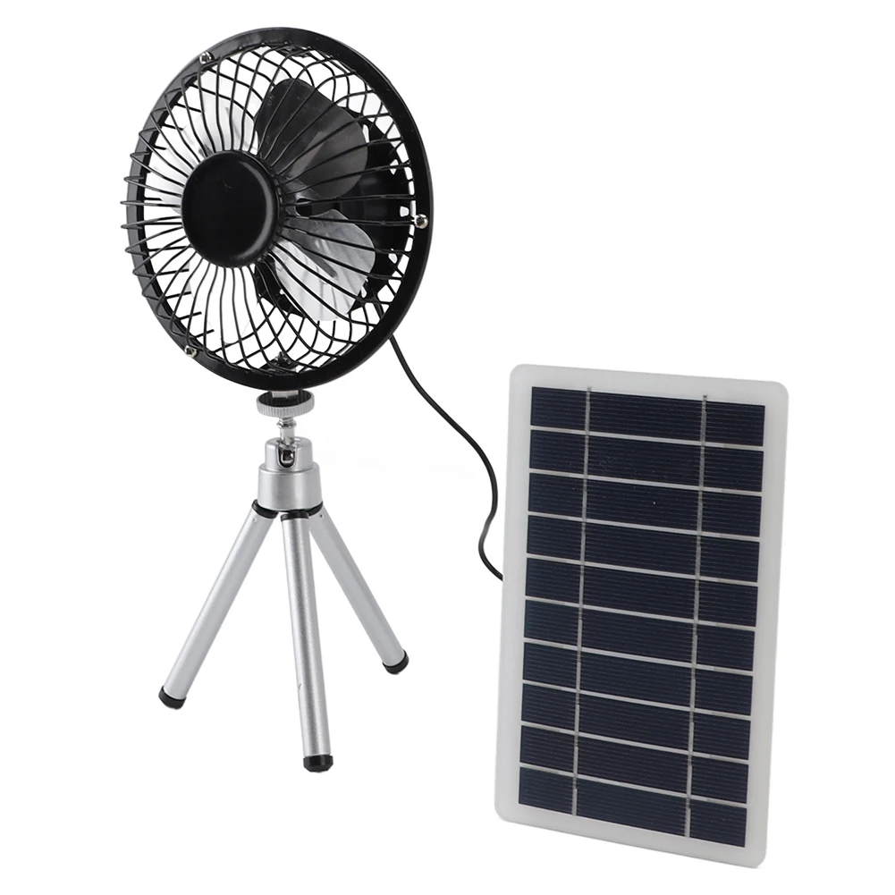

AAAAAA10WSolarPanelPowered Fan 4 Inch Solar USB Dual Powered Fan Portable Travel For Camping Kitchen Outdoor