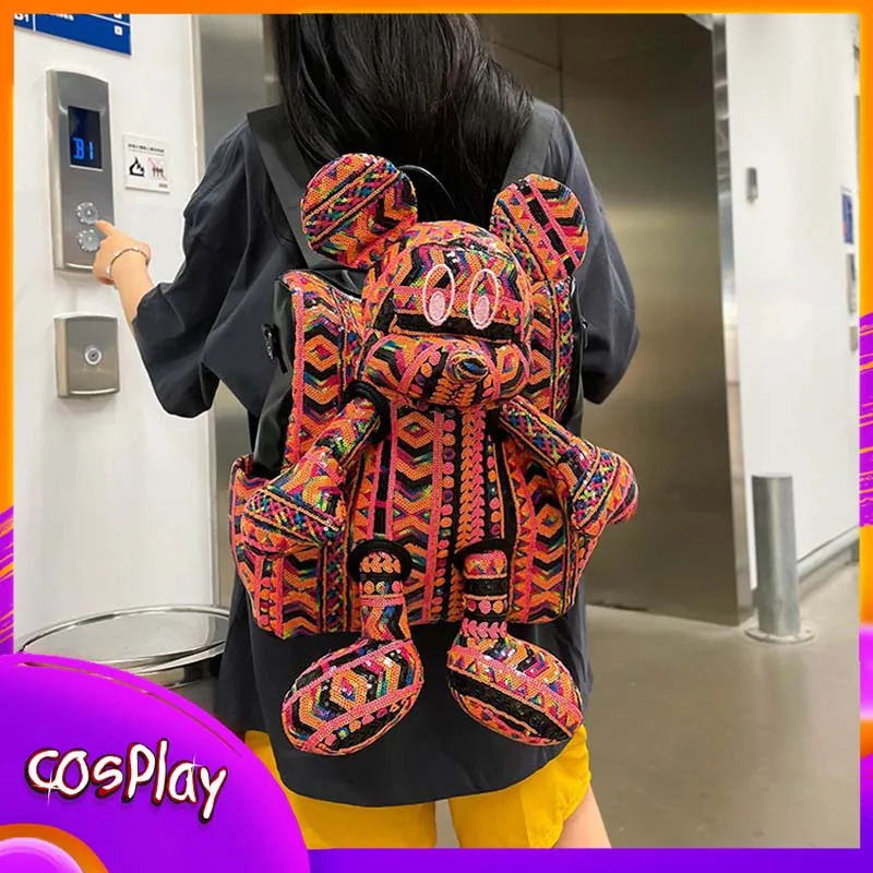 

Рюкзак с Микки Диснеем, милая женская сумка на плечо с героями мультфильмов, сумка в богемном стиле, повседневная модная модная женская уличная кукольная сумка, подарок