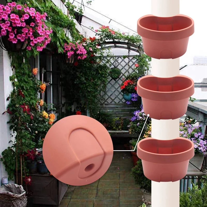 New 3 Pc/Lot Unique Gutter Downspout Garden Flower Pot Drain Pipe Flower Pots Tubs Drain Pipe Garden Planters