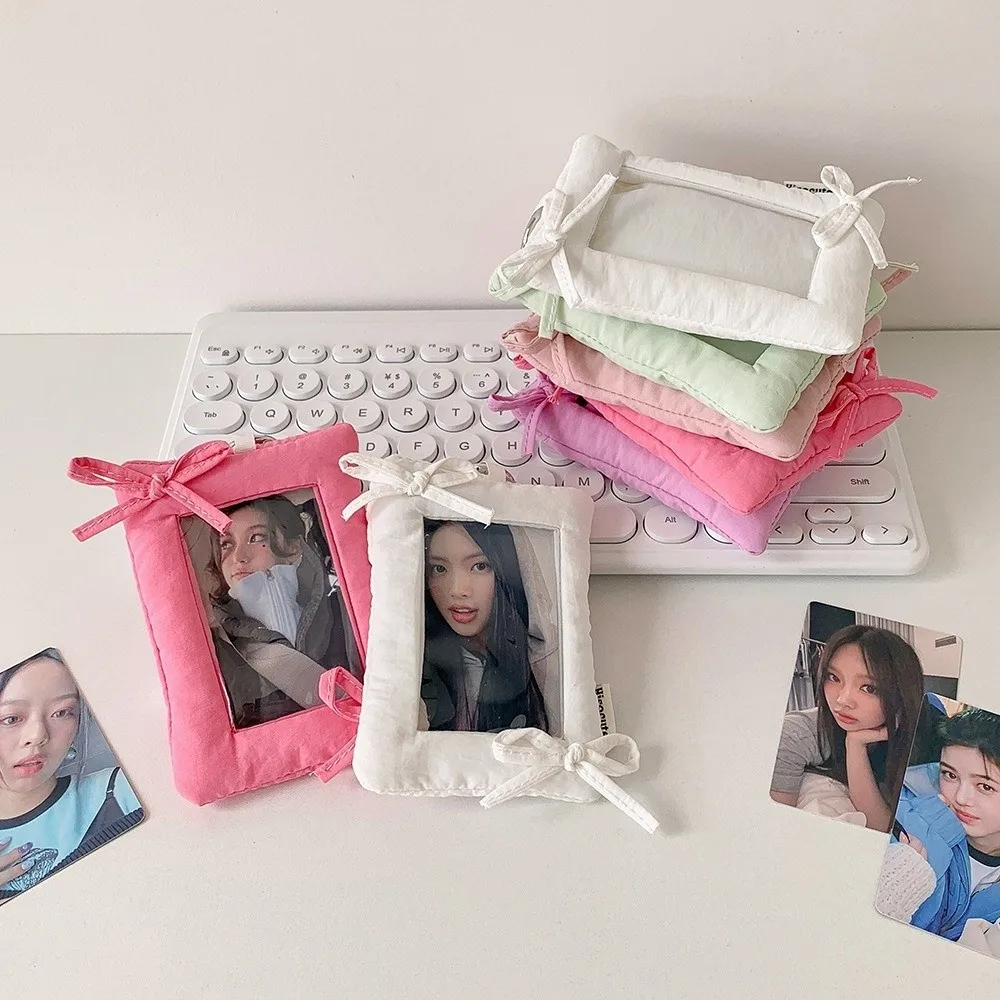 Fashion Pillow Shaped Card Holder Soft with Keychain K-Pop Idol Photo Card Storage Case Photo Card Case