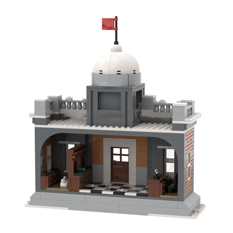 مدينة شارع عرض نموذج MOC قوالب بناء المنطقة الحضرية بنك الشتاء وحدات التكنولوجيا الهدايا عطلة تجميع ألعاب أطفال البدلة #3