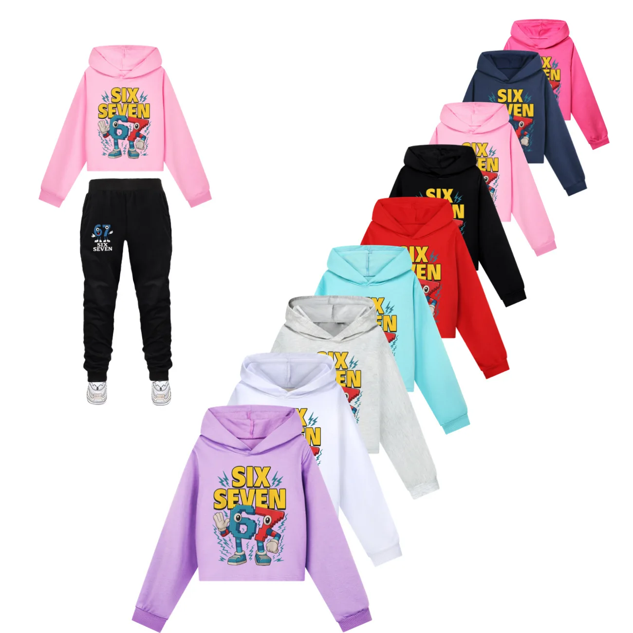 سرقة A Brainrot 67 ستة سبعة هوديي الاطفال الكرتون موضة ملابس طفل الفتيات الخريف البلوز معاطف غير رسمية الأولاد هودي بلوزات #1