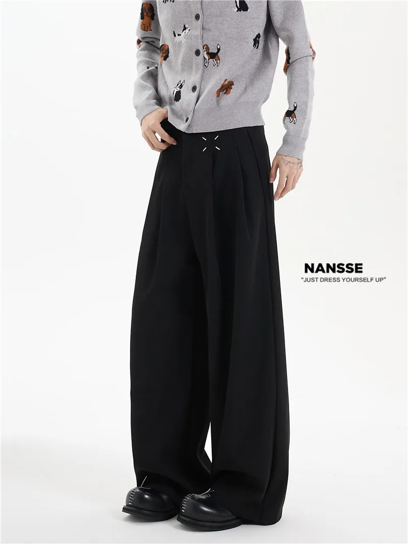 

Модные мужские брюки-костюм Dra Sensation Design, уникальный уличный стиль, высокая талия, весенняя коллекция, повседневная одежда