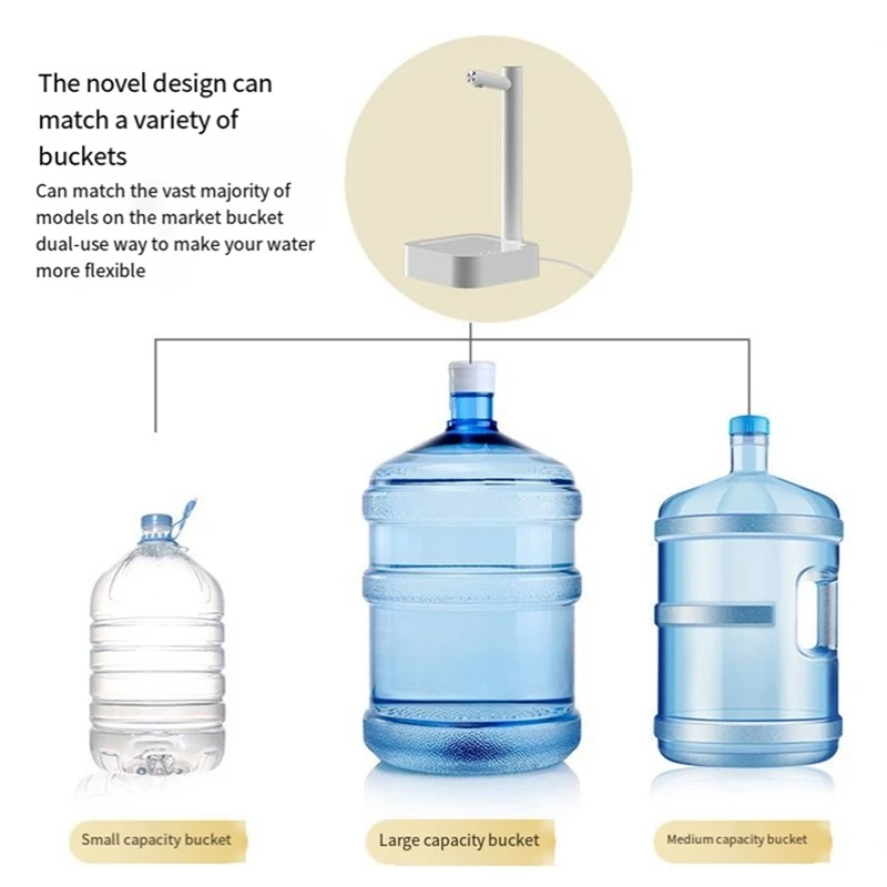 6 livelli di pompaggio quantitativo del livello dell'acqua pompa dell'acqua Desktop intelligente, ricarica portatile di tipo C, installazione facile e durevole bianca
