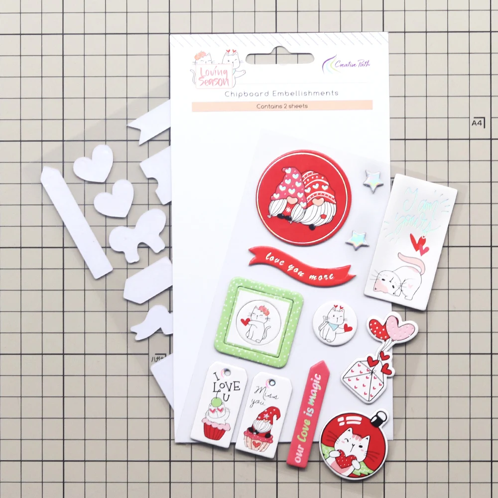 Creative Path 10-teiliges „Loving-Season“ Scrapbooking-Journaling-Set mit Dekorationspapier, Stanzformen, Aufkleberbögen und DIY-Bastelset – Detail 31