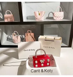 Luxury Satin Square Bag Women's Handbag Crystal Shiny Diamonds Evening Bag Wedding Party Clutch Purse Shoulder Crossbody Bag