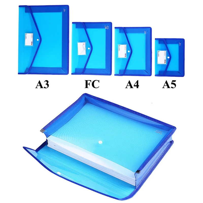 A5/A4/FC/A3 Colorful Accordion File for School Test Papers Office Documents Portable Multi-Page PP Students Expanding Folder