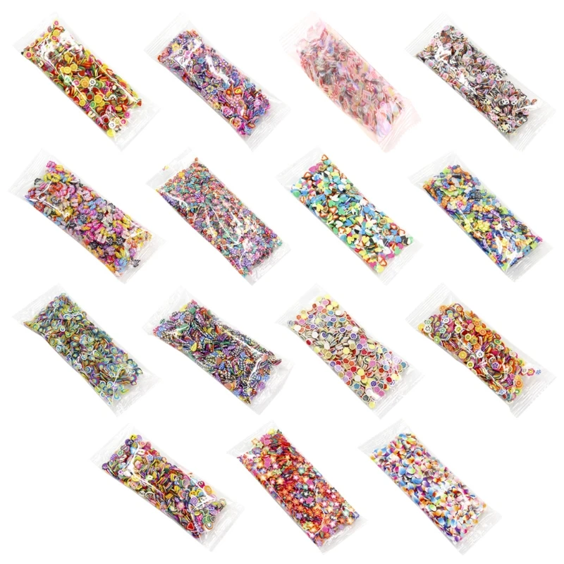 1000Pcs/Pack Clay Resin Fillings 3D Tiny Mixed Shapes Animal Love Heart Ties Cake for Butterfly Fruit Dropsale