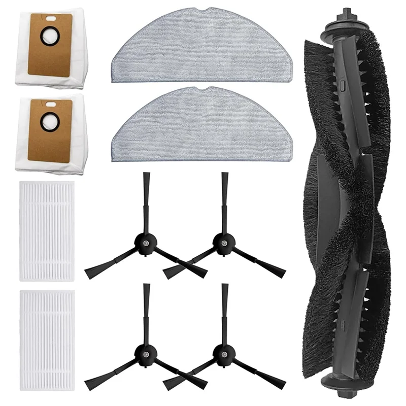 A76G-11PCS For Tapo RV30 Max Plus / RV20 Max Plus Vacuum Cleaner Parts Main Side Brush Filters Mop Cloth Dust Bags