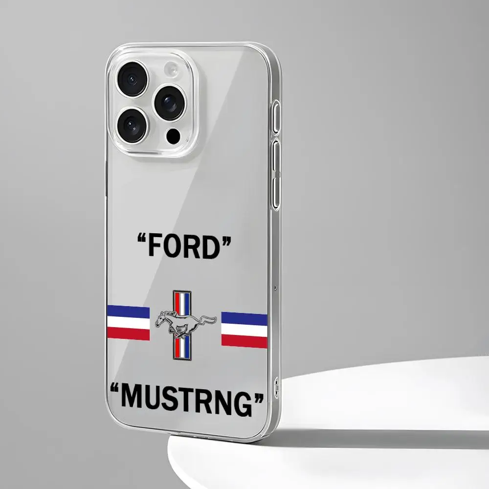 Etui na telefon komórkowy Cool Mustang nowe do iPhone 16 15 14 12 13 11 Pro Max Mini X XR XS Plus Czarny Silikonowy przezroczysty pokrowiec