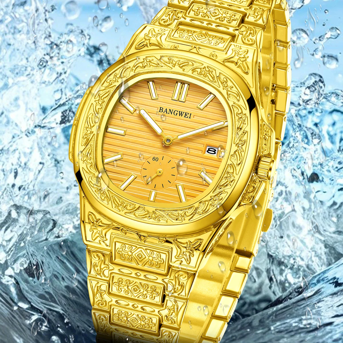 LIGE Retro Top Luxury Quartz Watch Men Wristwatch Waterproof Fashion Casual Golden Classic Calendar Waterproof Watch Male Clock