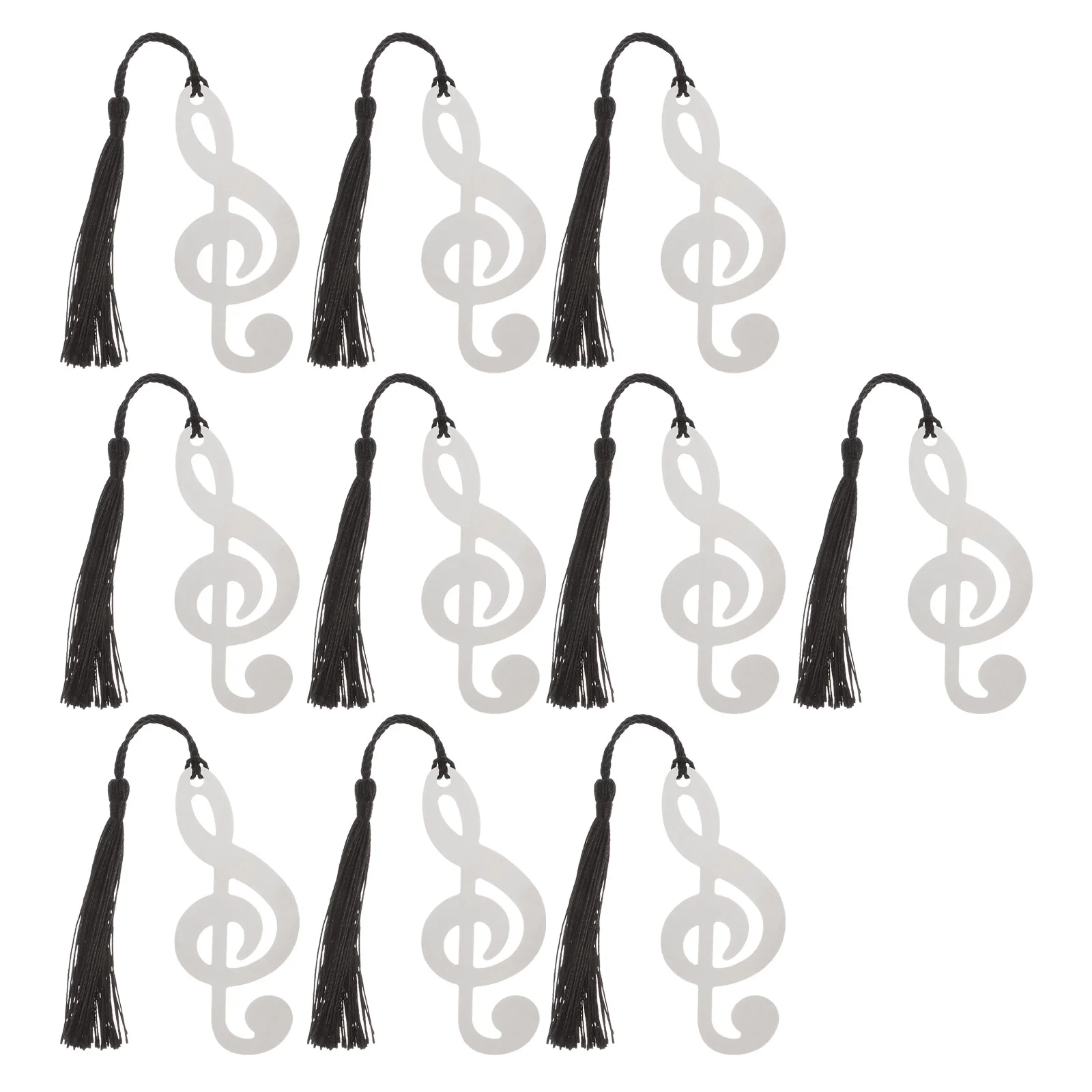 

10 Pcs Bookmark Note Music Metal Gift DIY Wooden Tassel Decorative Creative Office