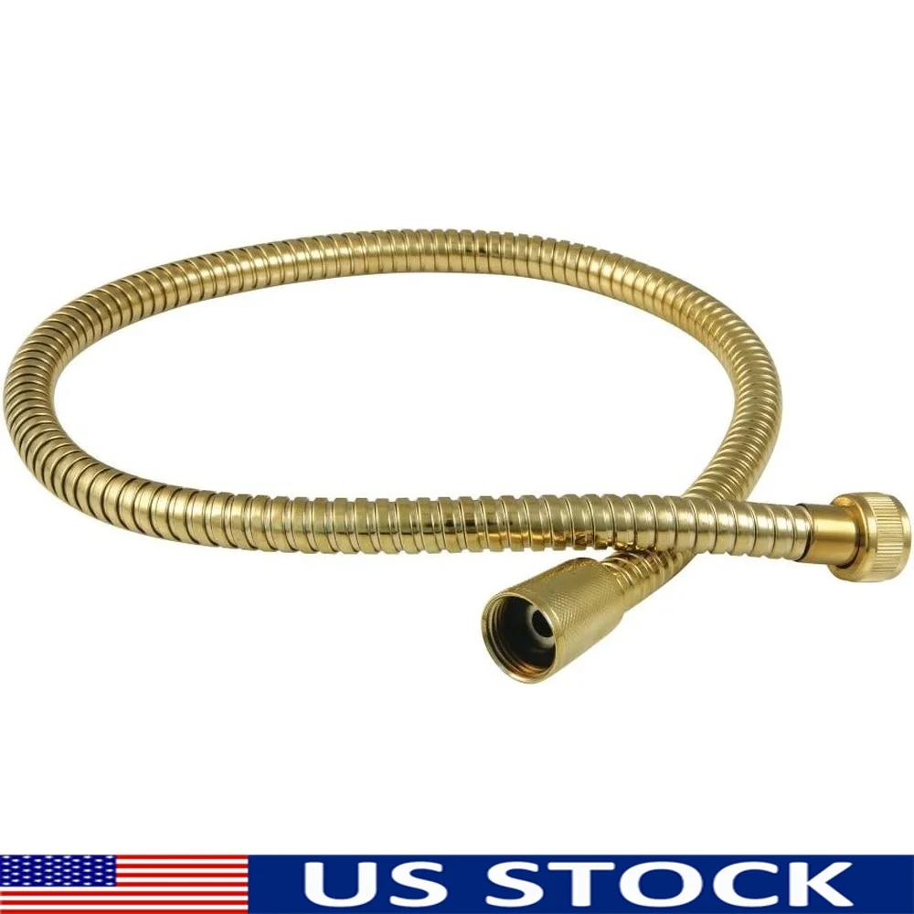 

30 Inch Stainless Steel Hose Durable Corrosion Resistant Polished Brass Inlet Garden Watering Accessory Replacement Equipment